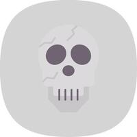 Skull Flat Curve Icon vector