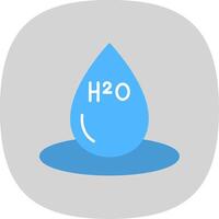 H2O plano curva icono vector
