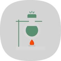 Bunsen Burner Flat Curve Icon vector