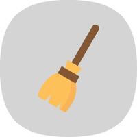 Broom Flat Curve Icon vector