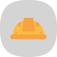 Construction Helmet Flat Curve Icon vector