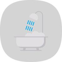 Bathroom Flat Curve Icon vector