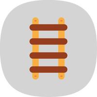 Stepladder Flat Curve Icon vector