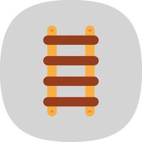 Stepladder Flat Curve Icon vector