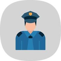 Policeman Flat Curve Icon vector