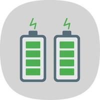 Batteries Flat Curve Icon vector