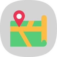 Map Flat Curve Icon vector