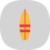 Surfboard Flat Curve Icon vector