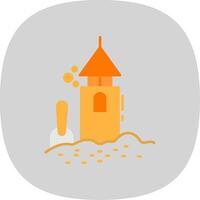 Sand Castle Flat Curve Icon vector