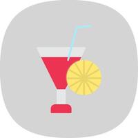 Cocktail Flat Curve Icon vector