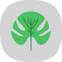 Monstera Flat Curve Icon vector