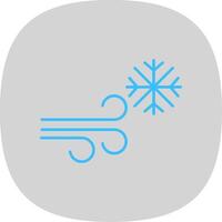 tormenta de nieve plano curva icono vector