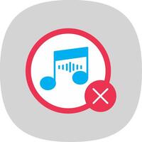 No Music Flat Curve Icon vector