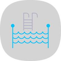 Swimming Pool Flat Curve Icon vector