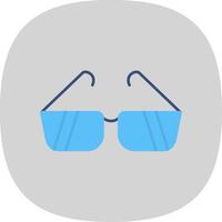 Gafas de sol plano curva icono vector