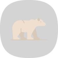 Polar Bear Flat Curve Icon vector