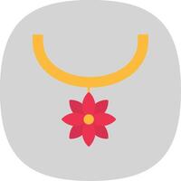 Flower Necklace Flat Curve Icon vector