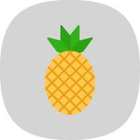 piña plano curva icono vector