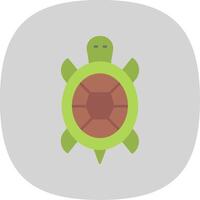 Turtle Flat Curve Icon vector