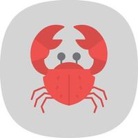 Crab Flat Curve Icon vector