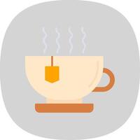 Hot Tea Flat Curve Icon vector