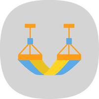 Hammock Flat Curve Icon vector