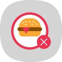 No Food Flat Curve Icon vector
