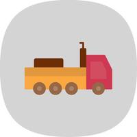 Trailer Flat Curve Icon vector