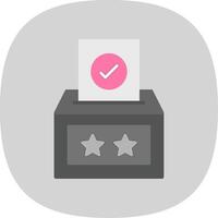 votación caja plano curva icono vector