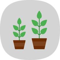crecer planta plano curva icono vector