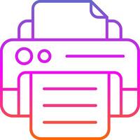 Print Line Gradient Icon vector