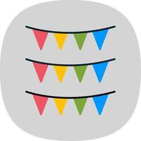 Bunting Flat Curve Icon vector