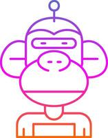 Robot Line Gradient Icon vector