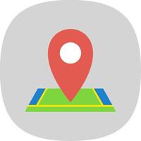 Location Flat Curve Icon vector