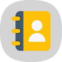 Contact Book Flat Curve Icon vector