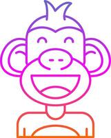 Happy Line Gradient Icon vector