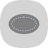 Oval Flat Curve Icon vector