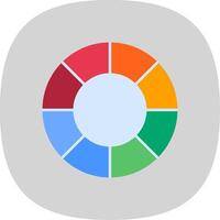 Color Wheel Flat Curve Icon vector