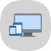 Responsive Design Flat Curve Icon vector