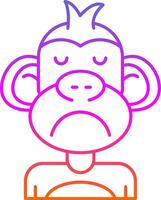 Sad Line Gradient Icon vector