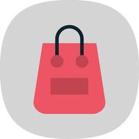 Shopping Bag Flat Curve Icon vector