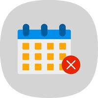 Cancel Event Flat Curve Icon vector