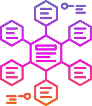 Relation Line Gradient Icon vector