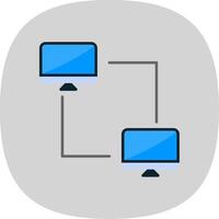 Peer To Peer Flat Curve Icon vector