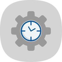 eficiente hora plano curva icono vector