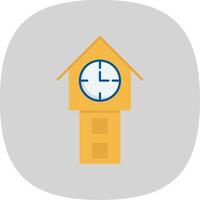 Tower Watch Flat Curve Icon vector