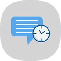 mensaje reloj plano curva icono vector