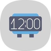 Digital Clock Flat Curve Icon vector