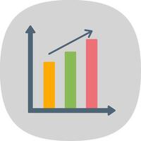 Bar Chart Flat Curve Icon vector