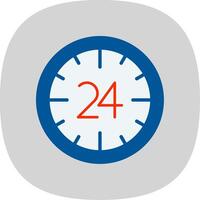 24 Hours Flat Curve Icon vector